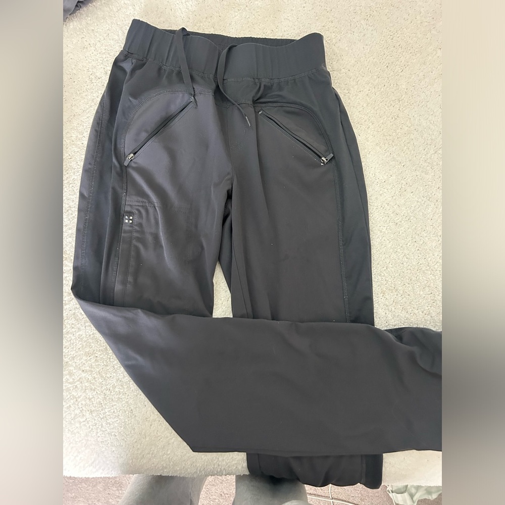 Straight leg charcoal scrub pants